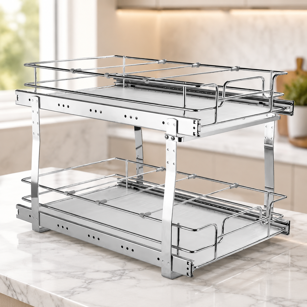 2-Tier Wire Pull-Out Organizer