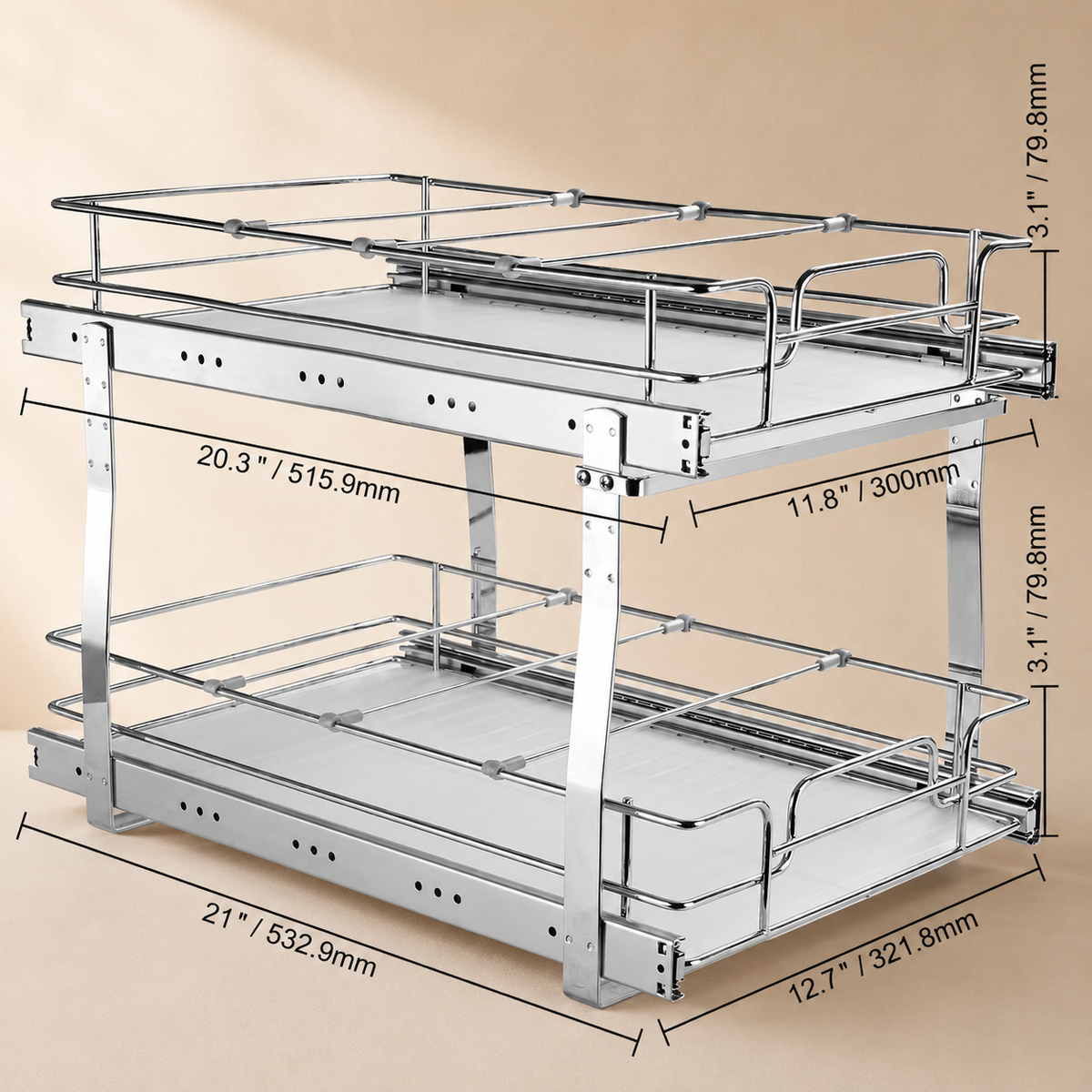 2-Tier Wire Pull-Out Organizer