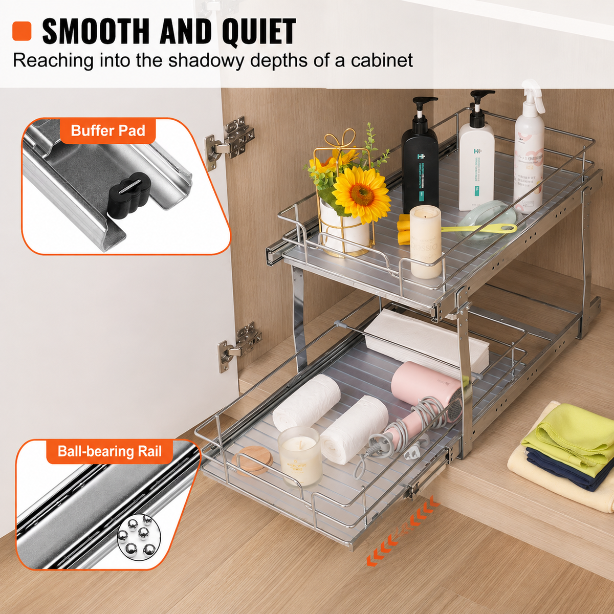 2-Tier Wire Pull-Out Organizer